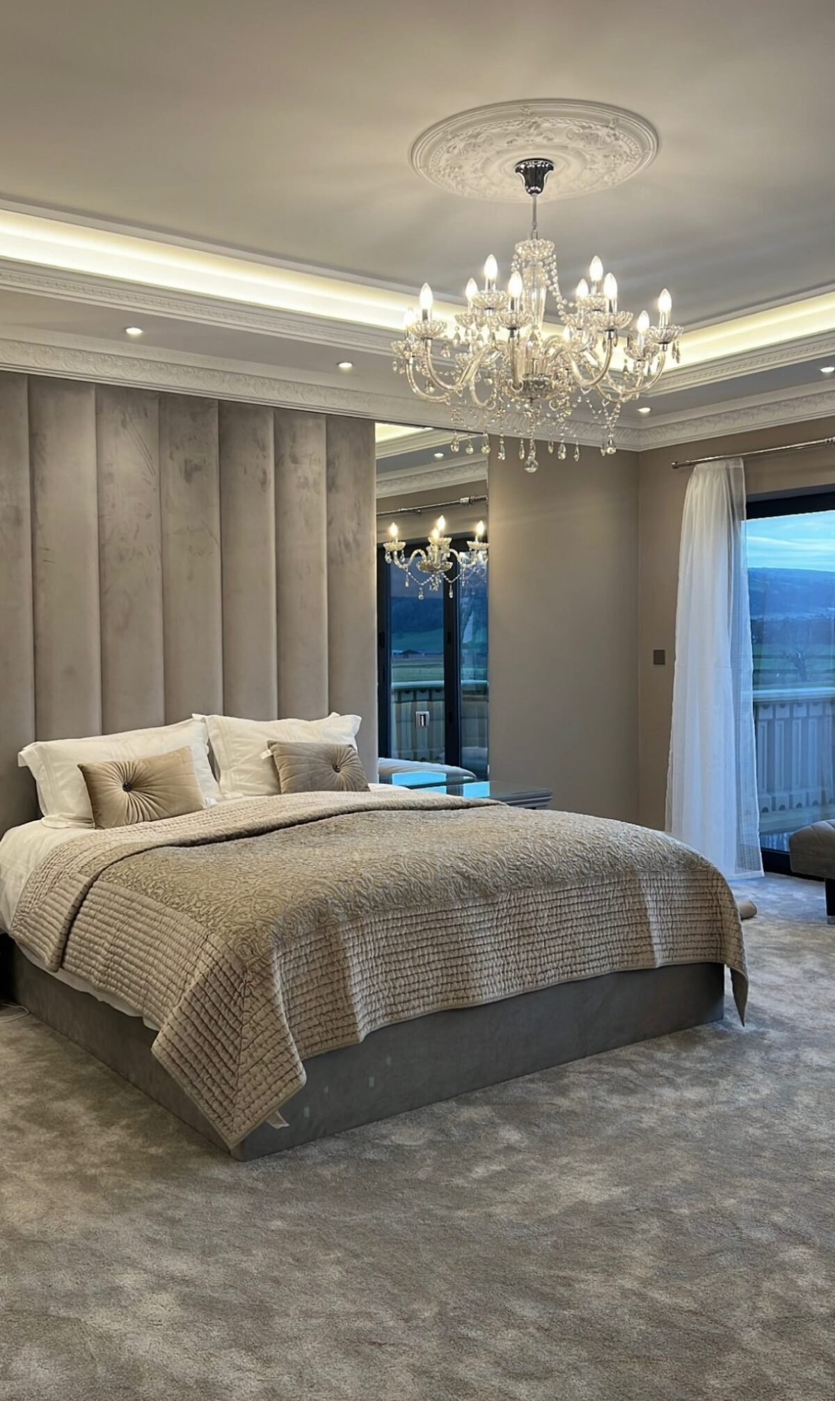 High Headboard Wall Panel Ottoman Storage Bed