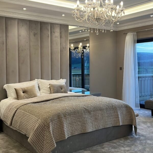 High Headboard Wall Panel Ottoman Storage Bed