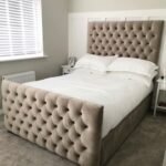 Monaco Royal Mink Crushed Velvet Ottoman Bed