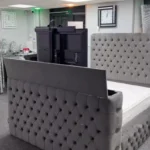 Bespoke TV Bed - Boucle, Soft, Plush & Crushed Velvet TV Bed