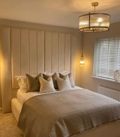 Elsa Bespoke Bed With 70" Tall Headboard